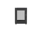 Szafa instalacyjna Rack stojąca 19" 15U 600x800 czarna drzwi perforowane Lanberg (flat pack)