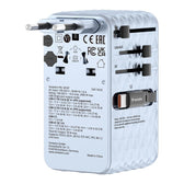 Adapter podróżny Verbatim Charge 'n' Travel GaN III globalny 1xUSB-C PD 3.0 QC 4+ 70W, 1xUSB-C PD 3.0 QC 4+ 60W, 1xUSB-C 5W, 1x USB-A QC 3.0 niebieski