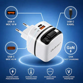 Ładowarka sieciowa Qoltec GaN 65W | USB-C PD PPS | 5-20V | 3-3.25A