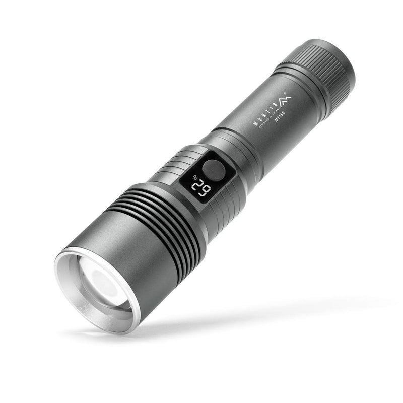 Latarka akumulatorowa MONTIS MT159-GR  Taktyczna LED 700lm ZOOM 15W szara