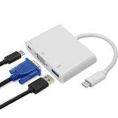 Adapter USB Qoltec USB 3.1 C 3w1 / USB 3.0 | VGA | USB-C 3.1 PD 92W