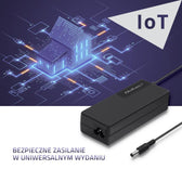 Zasilacz sieciowy Qoltec desktopowy 72W | 24V | 3A | 5.5*2.5 | + kabel zasilający