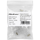 Wtyk QOLTEC złącze modularne RJ45 | CAT5e | UTP | Pozłacane styki | 10 sztuk