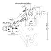 Uchwyt monitora na rurkę / słupek 28-60mm Maclean MC-459 17-27'' 7kg max sprężyna gazowa