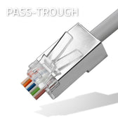 Wtyk QOLTEC przelotowy złącze RJ45 | CAT6 | FTP | Pass Through | Pozłacane styki | 10 sztuk