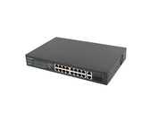 Switch niezarządzalny Lanberg 16x 100Mb PoE+/2x Combo Rack 19" Gigabit Ethernet 250W