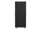 Szafa instalacyjna Rack stojąca 19" 37U 600x800 czarna drzwi perforowane LCD Lanberg (flat pack)