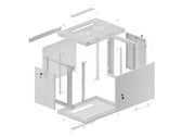Szafa instalacyjna Rack wisząca 19" 9U 600x450 szara drzwi metalowe Lanberg (flat pack)