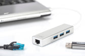 Hub/Koncentrator 3-portowy DIGITUS USB 3.0 SuperSpeed z Gigabit LAN adapter