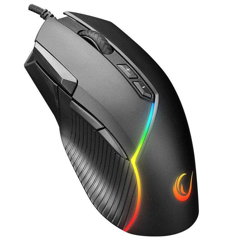 Mysz przewodowa Rampage SMX-G39 Comfort gamingowa, programowalna 12800 DPI RGB, czarna