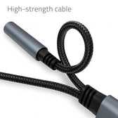 Kabel adapter Qoltec 2w1 USB-C - USB-C + Jack 3.5mm, PD 15W, 0,1m