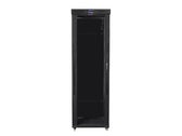 Szafa instalacyjna Rack stojąca 19" 47U 800x1000 czarna drzwi szklane LCD Lanberg (flat pack)