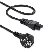 Kabel zasilający Qoltec kątowy SCHUKO | IEC C5 | Koniczynka | 3x1.0mm2 | 1.5m