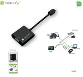 Adapter Techly HDMI-VGA4 mini HDMI (C) męski na VGA żeński, czarny 0,1m IDATA
