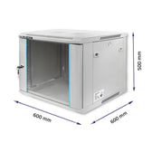 Szafa RACK Qoltec 19" | 9U | 600x600x500 | Szara | Wisząca