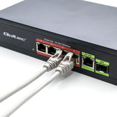 Switch niezarządzalny Qoltec przełącznik sieciowy FAST Ethernet 4x RJ45 PoE 1x RJ45 Uplink 1x SFP | 65W | 1000 Mb/s