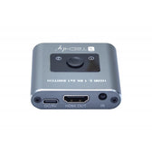 Przełącznik Techly HDMI 2.1 8K*60Hz 2x1 z Pilotem IR, 2-Portowy