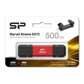 Dysk zewnętrzny SSD Silicon Power DS72 500GB USB-A USB-C (1050/850 MB/s) czerwony