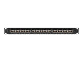 Patch panel Lanberg 24 port 1U kat.7 ekranowany czarny