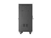 Szafa instalacyjna Rack Lanberg stojąca 19" 24U 600x600 czarna drzwi przeszklone LCD (flat pack) V2