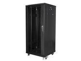 Szafa instalacyjna Rack stojąca 19" 27U 600x600 czarna Lanberg (flat pack)