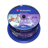 Płyty DVD+R DL Verbatim 8.5GB 8x Wide Inkjet Printable (Spindle 50)