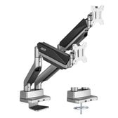 Uchwyt biurkowy na dwa monitory Ergo Office ER-446 uniwersalny, sprężyna gazowa 17"-35" 15kg, VESA 75x75 / 100x100