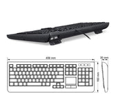 Klawiatura przewodowa Perixx PERIBOARD-313 podświetlana, touchpad, 2x hub USB, czarna