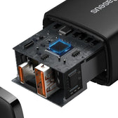Ładowarka sieciowa Baseus Compact 20W szybka, z gniazdem USB QC3.0 oraz USB-C PD 3.0