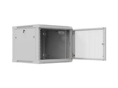 Szafa instalacyjna Rack Lanberg wisząca 19" 9U 600x600 szara drzwi perforowane (flat pack)