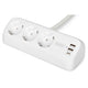 Listwa zasilająca biurkowa DIGITUS 3 gniazda Schuko, 2x USB-A (2x 12W), 1x USB-C (30W) z zaciskiem na blat, kabel 1,5m, biała