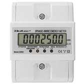 Miernik zużycia enrgii Qoltec na szynę DIN | Trójfazowy elektroniczny licznik | 400V | 100A | LCD | 4P