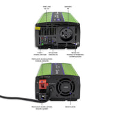 Przetwornica napięcia Qoltec Monolith | ładowanie baterii | UPS | 300W | 600W | 12V na 230V | Czysty Sinus