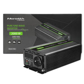 Przetwornica napięcia Qoltec Monolith | ładowanie baterii | UPS | 1000W | 2000W | 12V na 230V | Czysty Sinus