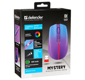 Mysz bezprzewodowa Defender MYSTERY MM-301 optyczna 1600dpi 2.4 GHz + Bluetooth fiolet AKUMULATOR bezklikowa silent