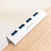 Hub USB Orico MH4PU-P-SV-BP 4x USB-A, 5Gbps, aktywny, biurkowy