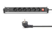 Listwa zasilająca DIGITUS biurowa 45° 6 gniazdowa 2xUSB-A 1xUSB-C (5V/3,4A) obrót 180° aluminiowa, z zaciskiem na blat