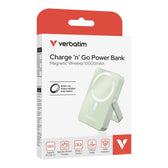 Powerbank Verbatim Charge 'n' Go Magnetic Wireless with Stand 10000mAh USB-C PD 3.0 Green