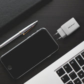 Ładowarka sieciowa Qoltec 45W GaN | 5-20V | 1.5-3A | 1xUSB-C PD | 1xUSB QC 3.0 | Biała