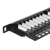 Patch panel 19'' Netrack 24-porty kat. 5e UTP, 0,5U/1U z półką