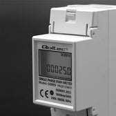 Miernik zużycia energii Qoltec na szynę DIN | jednofazowy elektroniczny licznik | 230V | LCD | 2P