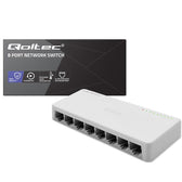 Switch niezarządzalny Qoltec przełącznik sieciowy 8 x port RJ45 | 1000Mbps | Fast Ethernet | LAN