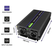 Przetwornica napięcia Qoltec Monolith 4000 MS Wave | 12V na 230V | 2000/4000W | USB