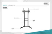 Stojak mobilny pojedynczy z półką DIGITUS 1xLCD max. 70" max. 50kg