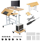 Biurko mobilne na laptop Maclean MC-124 W, białe, 80x60cm, 50kg max, reg. wys.67-115cm