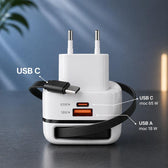 Ładowarka sieciowa Qoltec GaN 65W | USB-C PD PPS | 5-20V | 3-3.25A