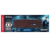 Klawiatura przewodowa Defender QUEST GK-596 MECHANICZNA podświetlana gaming RGB