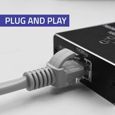 Switch niezarządzalny Qoltec mini rozdzielacz splitter 1x2 port RJ45 | 1000Mbps | USB-C | Aluminium