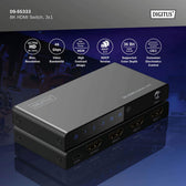Przełącznik/Switch DIGITUS HDMI 3x1, 8K/60Hz (4:4:4) z HDR, 48 Gbps, HDCP 2.3