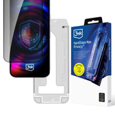 Szkło prywatyzujące z ramką montażową do Apple iPhone 17 Pro - 3mk HardGlass Max Privacy